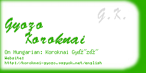 gyozo koroknai business card